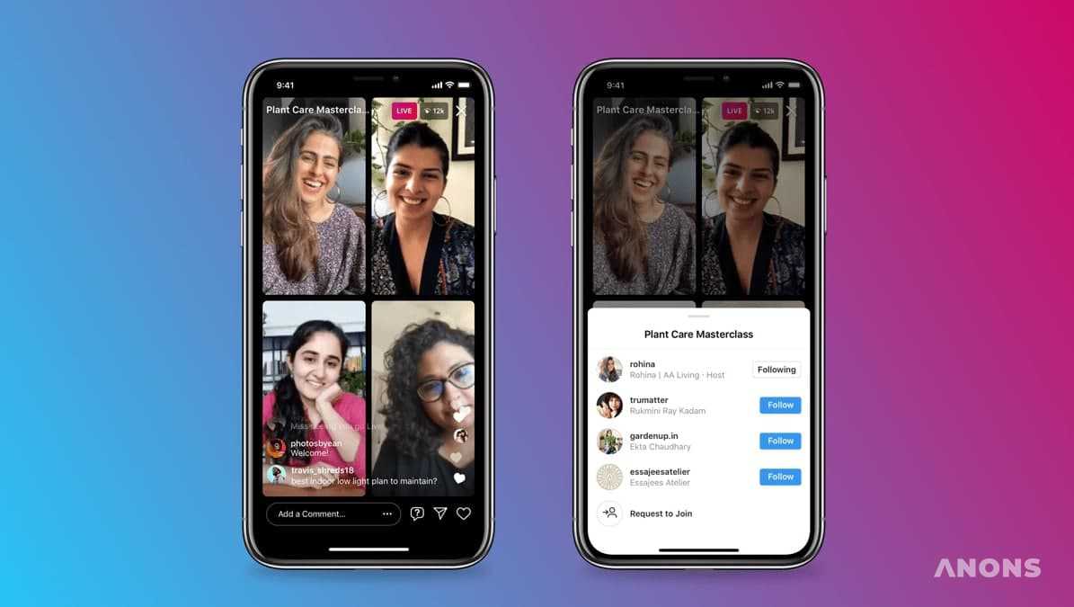 Instagram представил Live Rooms: «комнаты» для прямых эфиров с четырьмя участниками