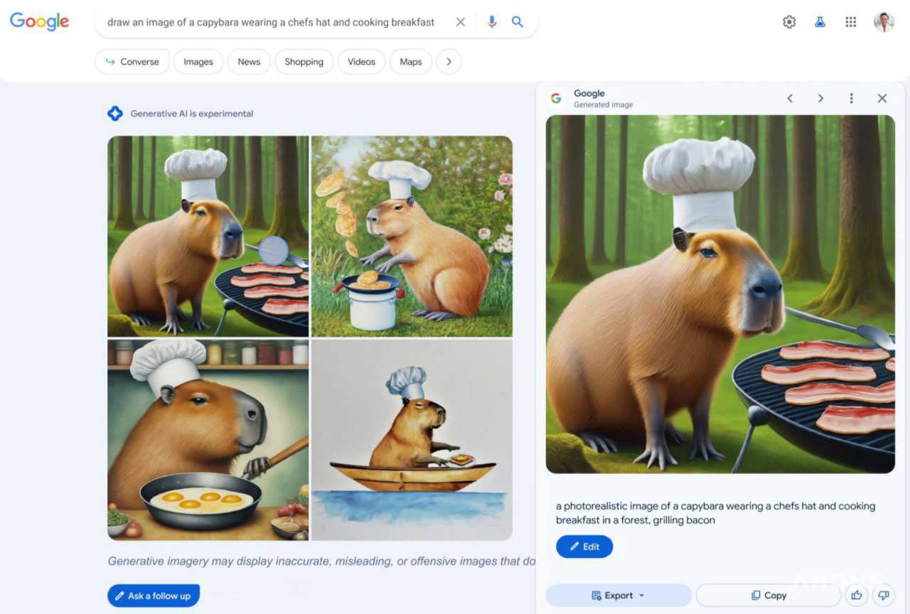 Поисковик Google научился генерировать картинки