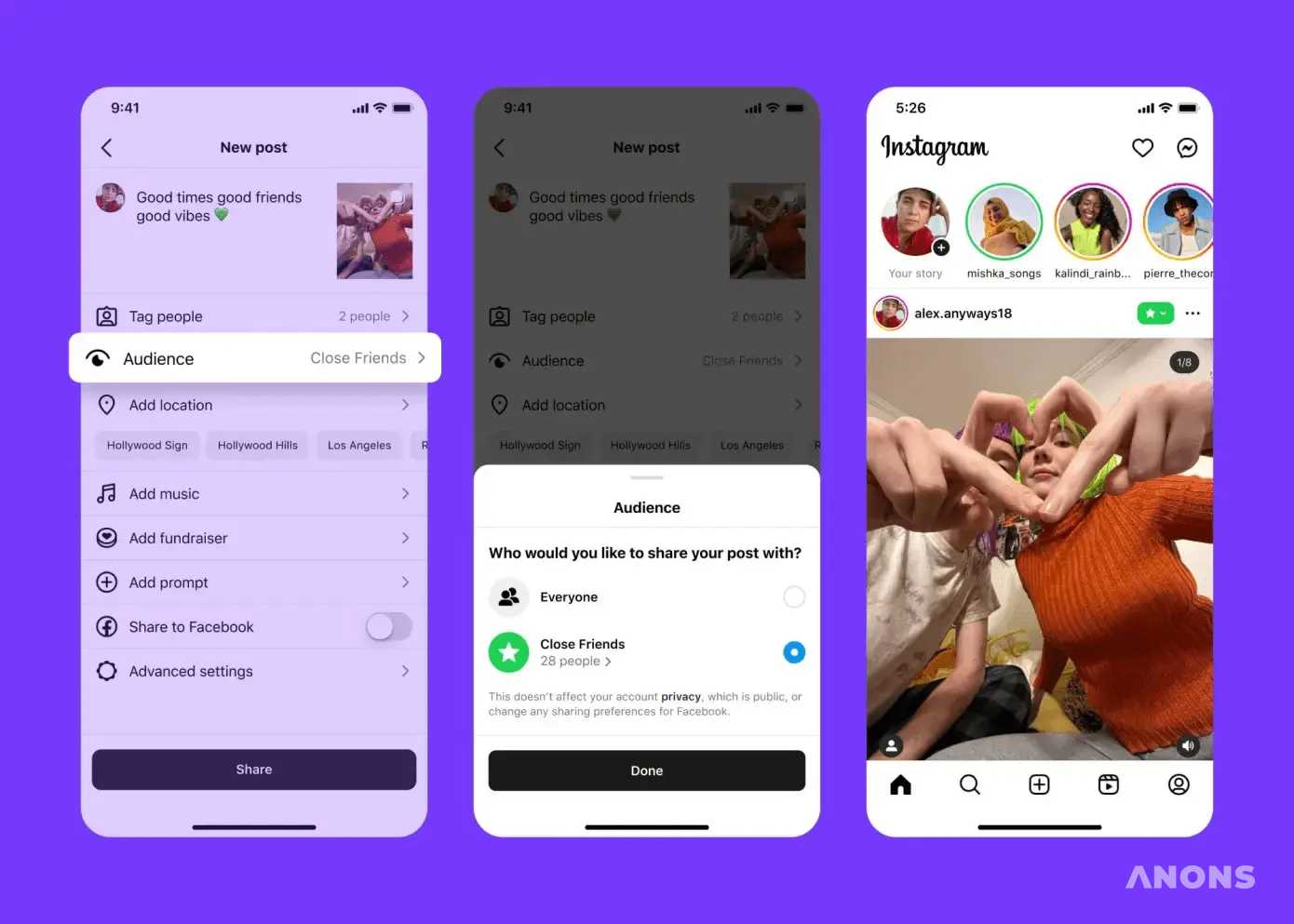 Instagram добавил функцию «близкие друзья» для постов и Reels