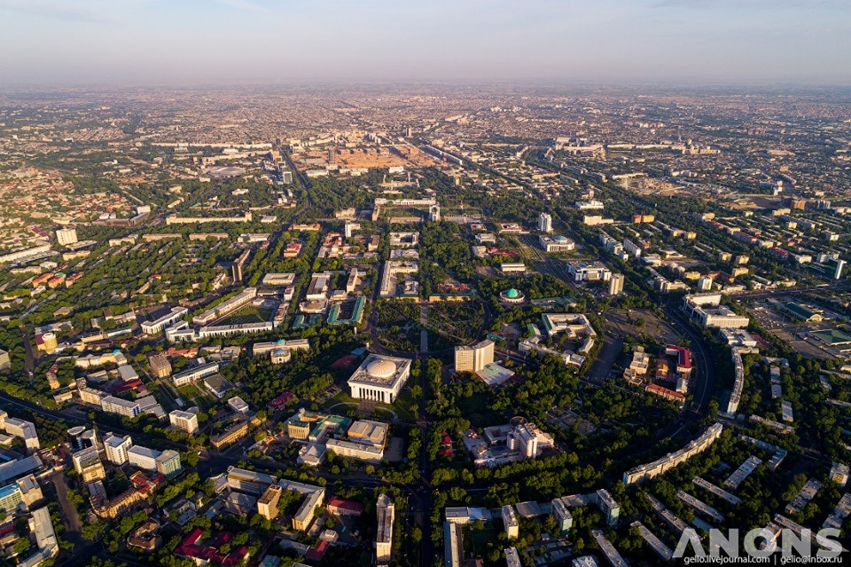 Высотная фотосъёмка прекрасного Ташкента