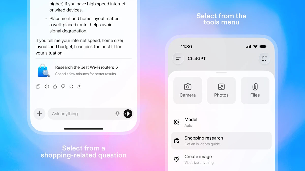 OpenAI запустила инструмент для поиска и сравнения товаров в ChatGPT