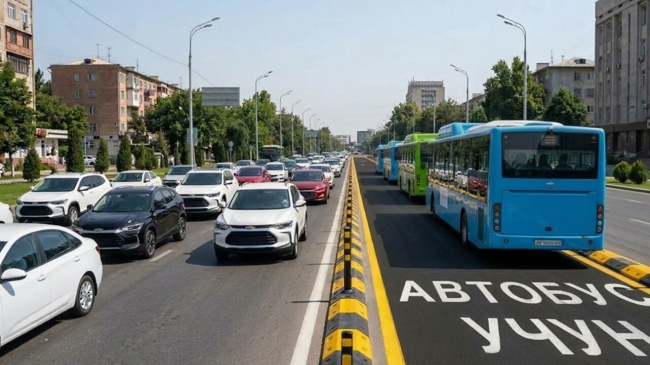 В Ташкенте автобусные полосы отделят специальными ограждениями