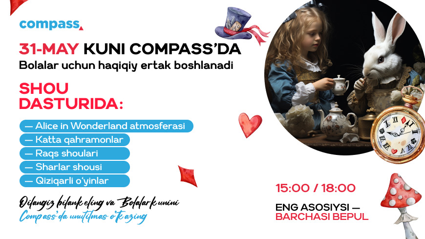“Compass” SM bolalarni katta bayram dasturiga taklif qilmoqda
